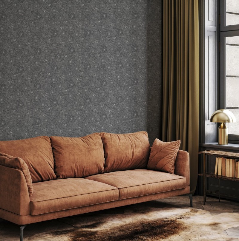 Picture of Väriyhdistelmä Bees and Flowers in Dark Grey - 1032001-04 - 09397-01